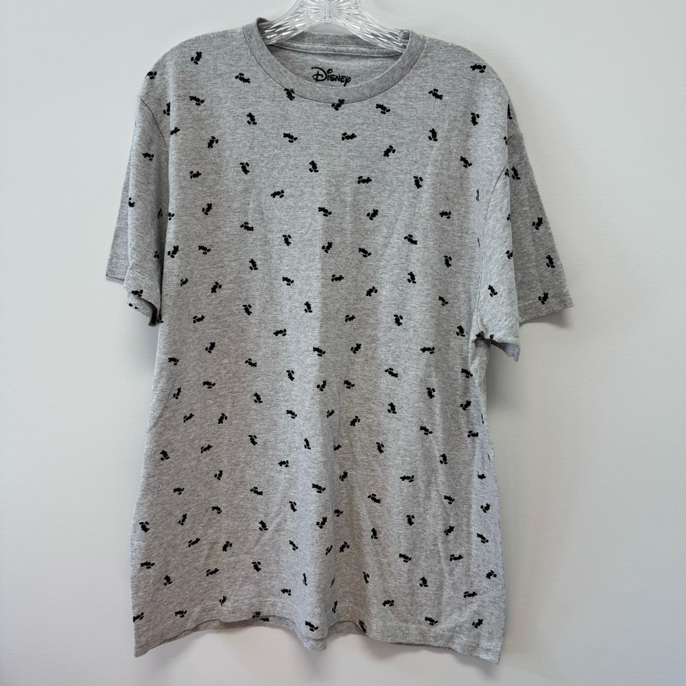 Disney Mickey Mouse Silhouette Graphic Short Sleeve Tee Gray Size L Unisex